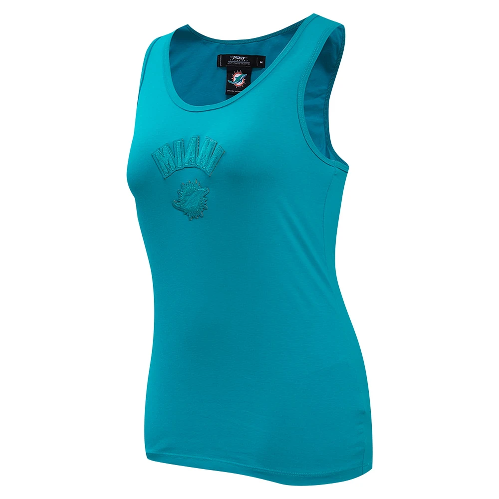 Women's Pro Standard Aqua Miami Dolphins Triple Tonal Racerback Tank Top