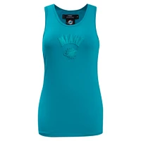 Women's Pro Standard Aqua Miami Dolphins Triple Tonal Racerback Tank Top