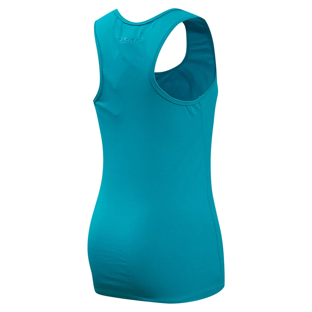 Women's Pro Standard Aqua Miami Dolphins Triple Tonal Racerback Tank Top