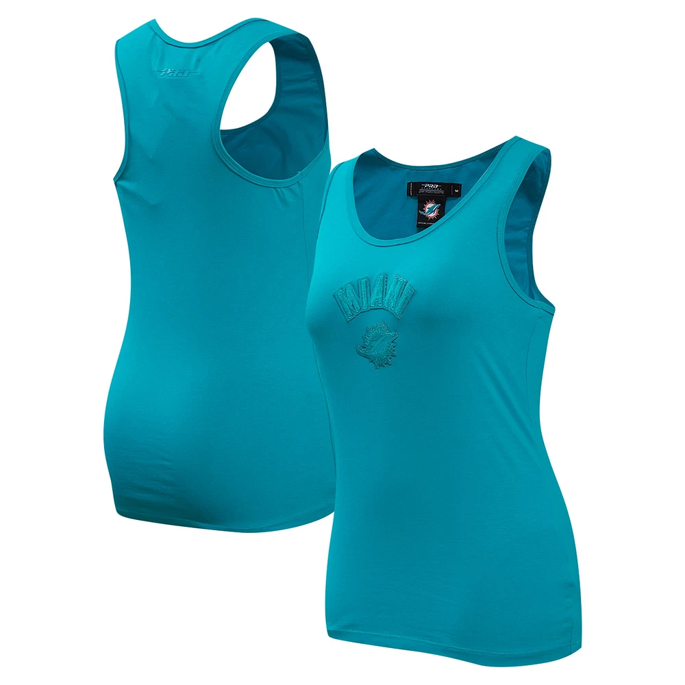 Women's Pro Standard Aqua Miami Dolphins Triple Tonal Racerback Tank Top