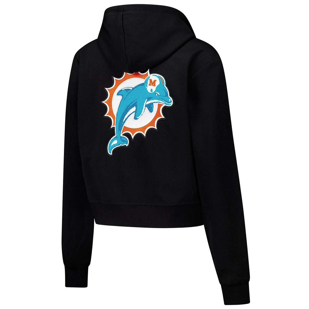 Women's Pro Standard Black Miami Dolphins Split Logo Full-Zip Hoodie