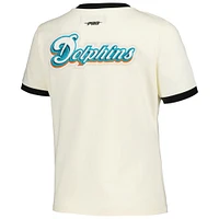 T-shirt rétro classique à sonnerie Pro Standard crème pour femmes des Dolphins de Miami