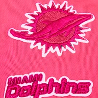 Women's Pro Standard Pink Miami Dolphins Triple Cropped Fleece Pullover Hoodie