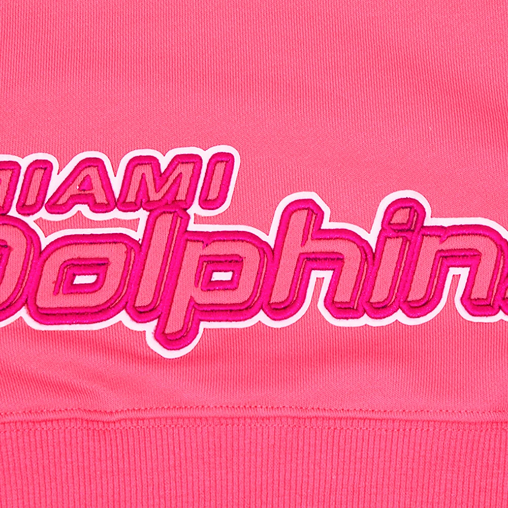 Women's Pro Standard Pink Miami Dolphins Triple Cropped Fleece Pullover Hoodie