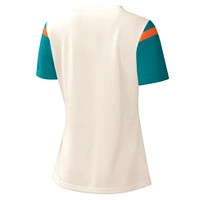 Women's Starter White Miami Dolphins Kick-Starter - V-Neck T-Shirt