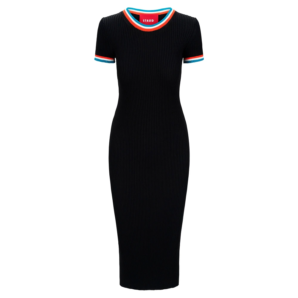 Women's STAUD  Black/Aqua Miami Dolphins Colleen Dress