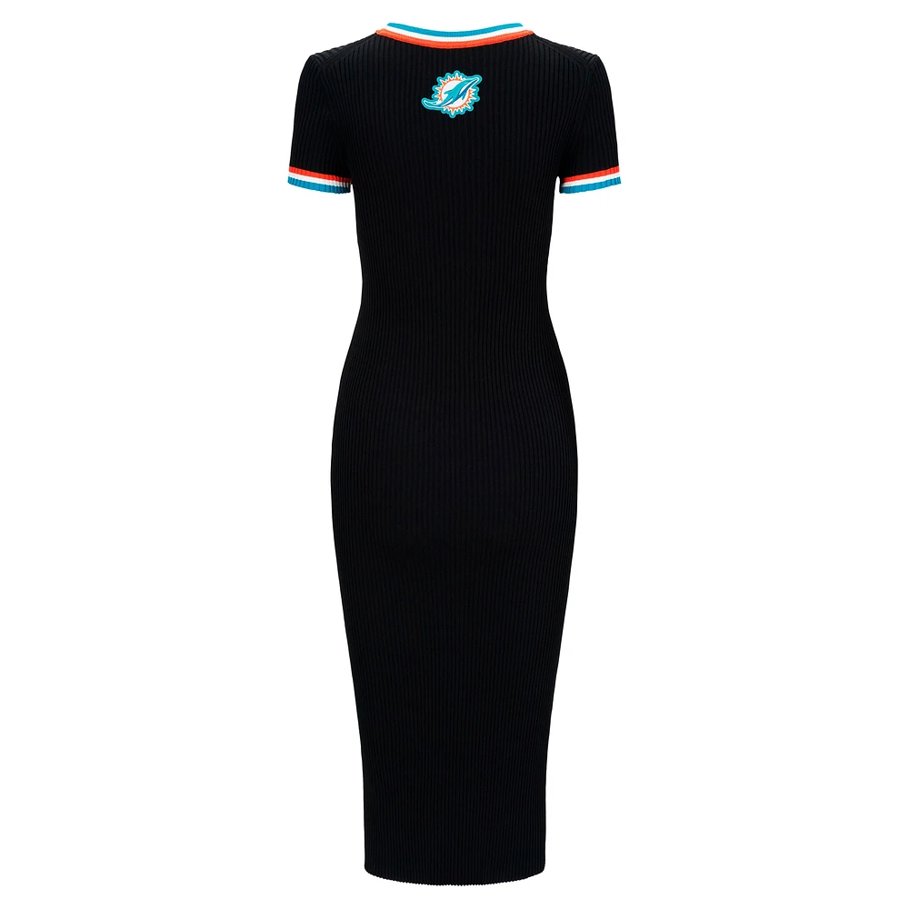 Women's STAUD  Black/Aqua Miami Dolphins Colleen Dress