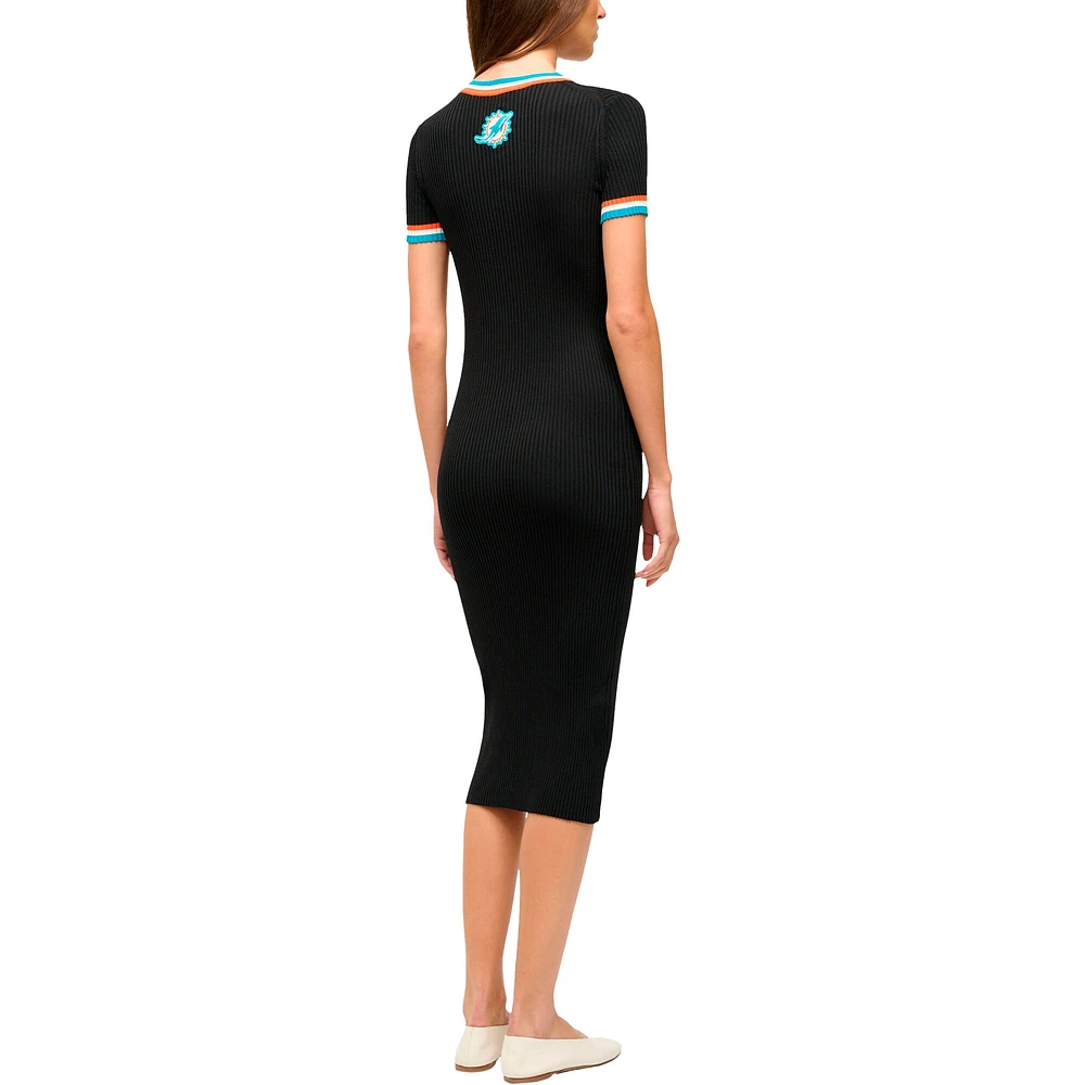 Women's STAUD  Black/Aqua Miami Dolphins Colleen Dress