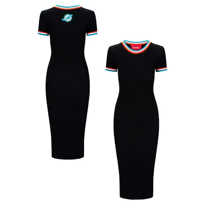 Women's STAUD  Black/Aqua Miami Dolphins Colleen Dress