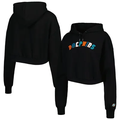 Men's Antigua Black Miami Dolphins Victory Pullover Hoodie Size: Medium