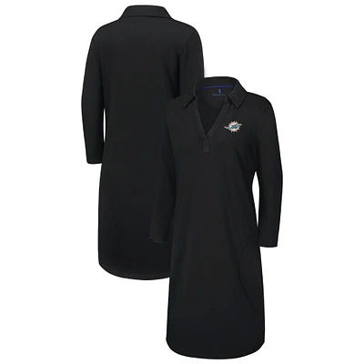 Women's Tommy Bahama Black Miami Dolphins Ashby Isles Three-Quarter Length Sleeve Pullover
 Jersey Dress