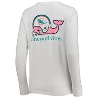 Women's Vineyard Vines White Miami Dolphins Helmet Long Sleeve T-Shirt