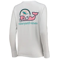 Women's Vineyard Vines White Miami Dolphins Helmet Long Sleeve T-Shirt