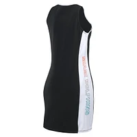 Women's WEAR by Erin Andrews Black Miami Dolphins Bodyframing Tank Dress