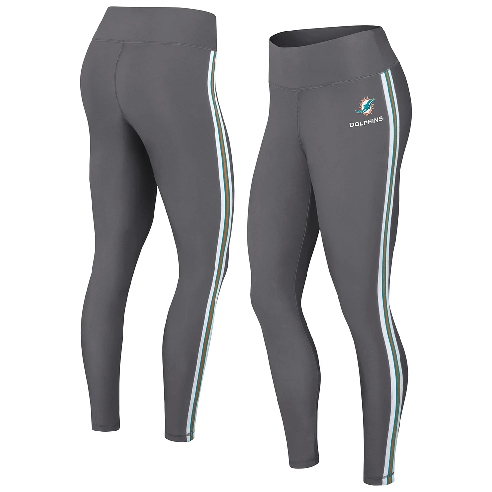 Leggings à blocs de couleurs anthracite Miami Dolphins pour femmes WEAR by Erin Andrews