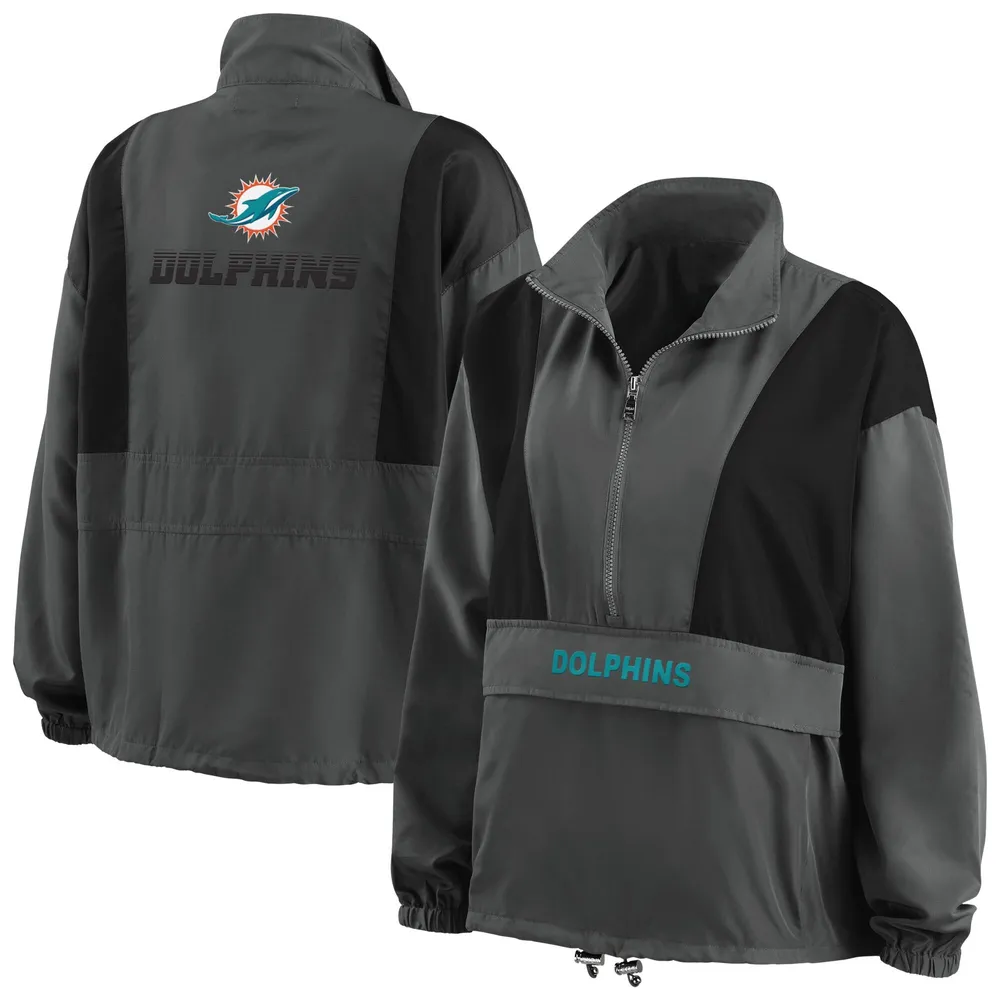 Lids Miami Dolphins WEAR by Erin Andrews Women's Popover Packable Half-Zip  Jacket - Charcoal