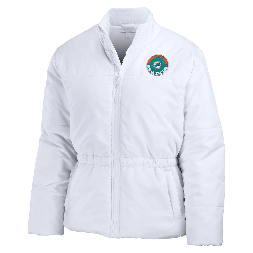 Doudoune zippée repliable blanche pour femme WEAR by Erin Andrews des Miami Dolphins