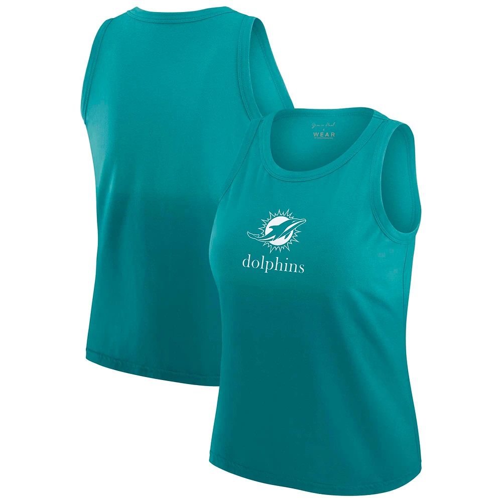 Débardeur WEAR by Erin Andrews x Gracie Hunt pour femme, motif ombré des Miami Dolphins, couleur aqua