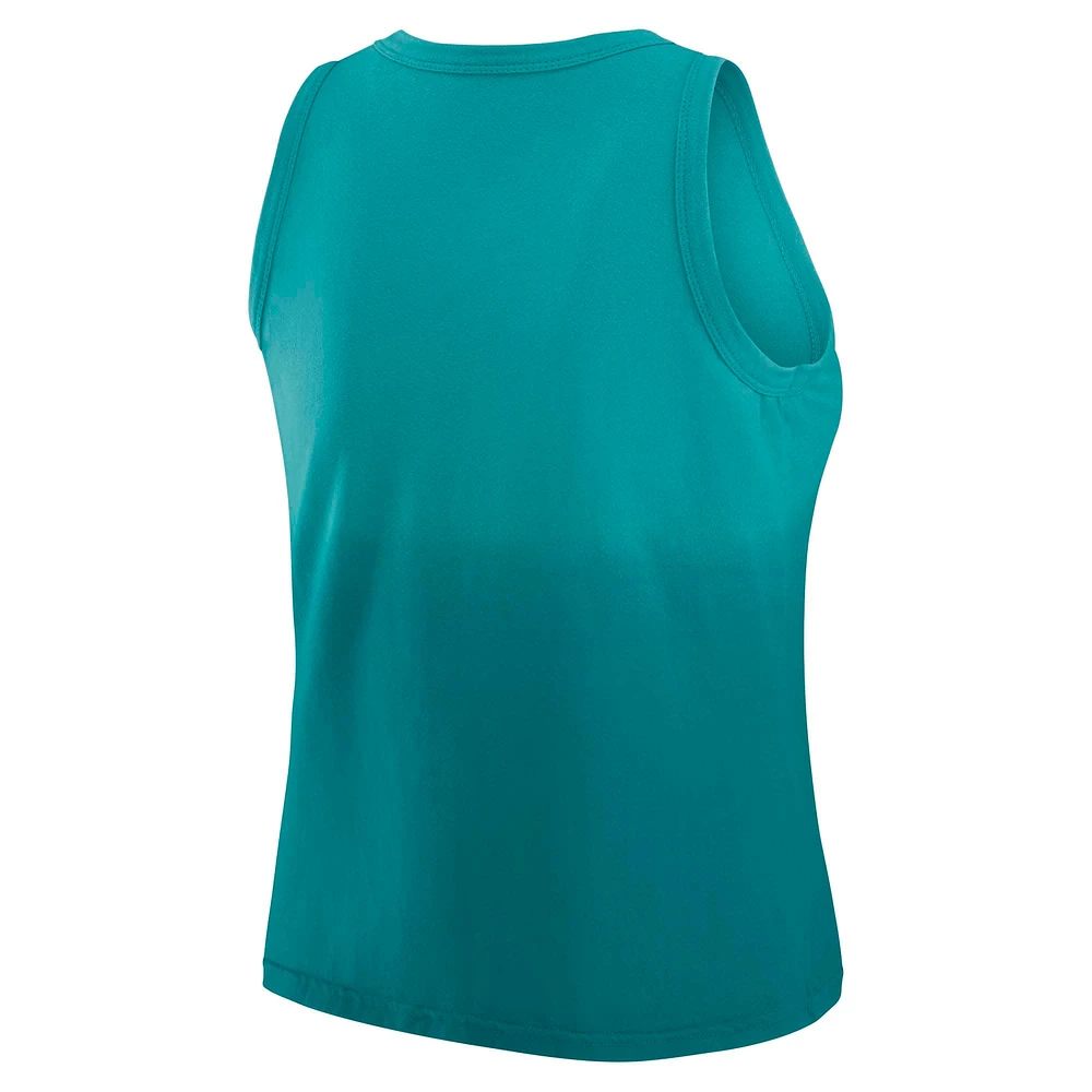 Women's WEAR by Erin Andrews x Gracie Hunt Aqua Miami Dolphins Ombre Tank Top