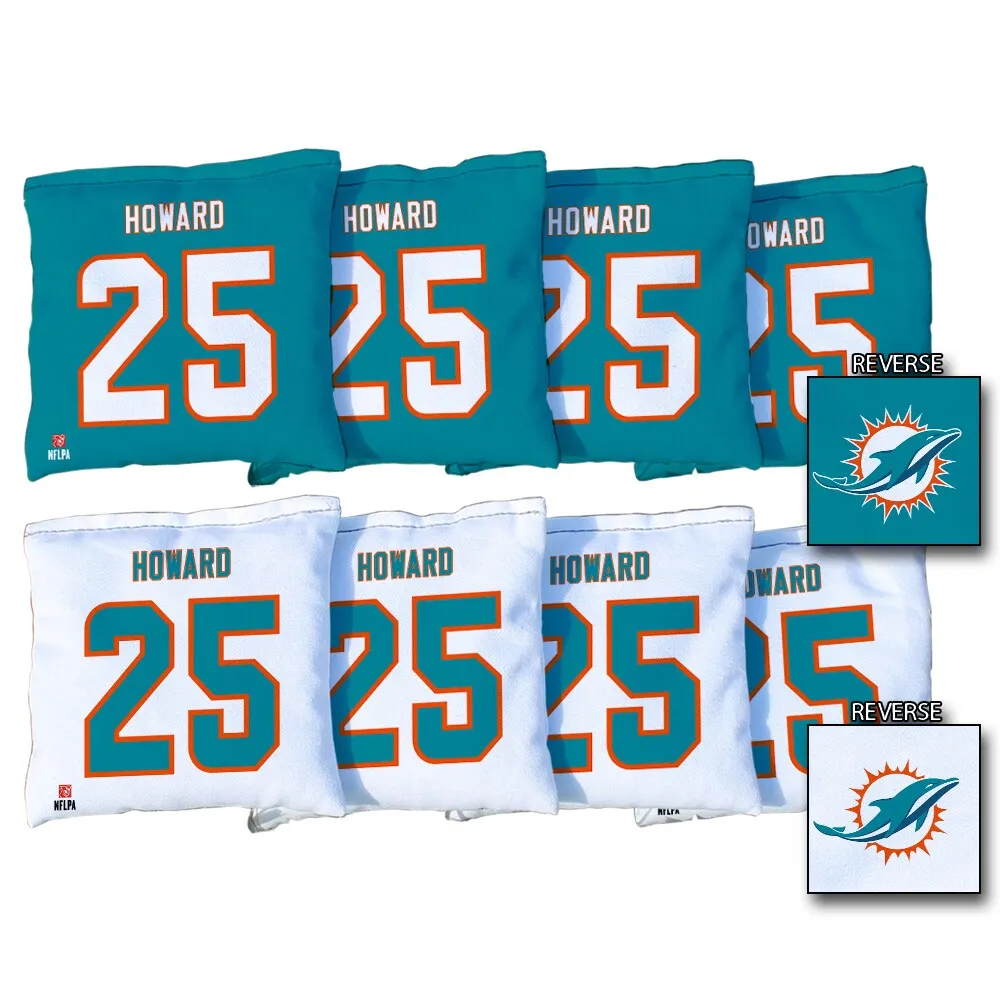 Lids Xavien Howard Miami Dolphins 8-Piece Regulation All-Weather Cornhole  Bag Set