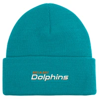 Bonnet tricoté à revers basique pour jeunes des Dolphins de Miami Aqua