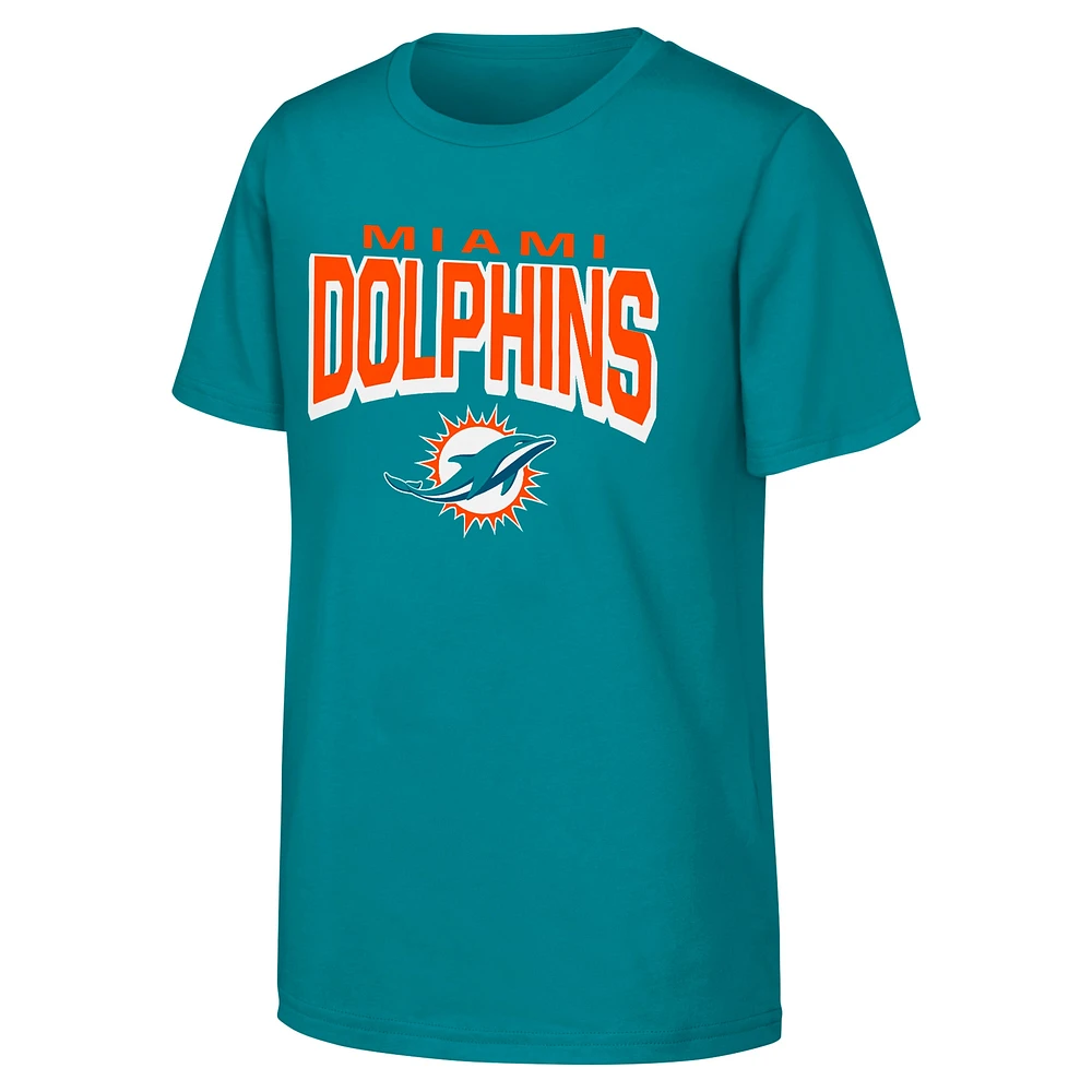 Youth Aqua Miami Dolphins On The Block T-Shirt