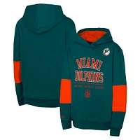 Youth Aqua Miami Dolphins Retro Fleece Pullover Hoodie