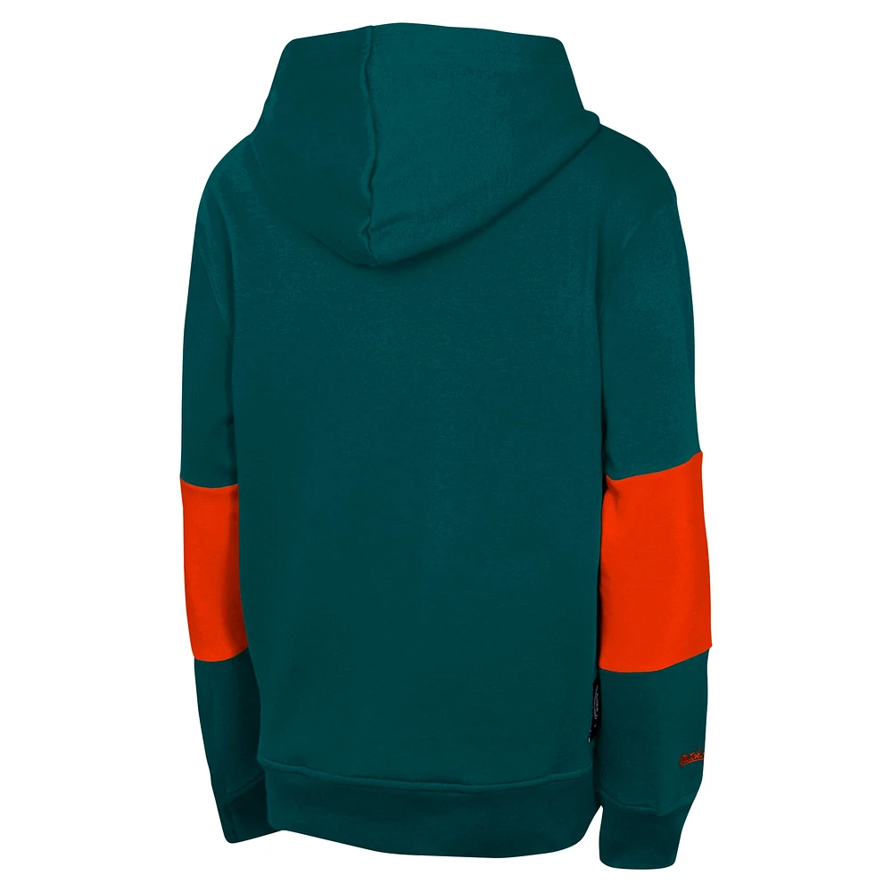 Youth Aqua Miami Dolphins Retro Fleece Pullover Hoodie