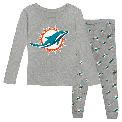 Youth Miami Dolphins Long Sleeve T-Shirt and Pants Sleep Set