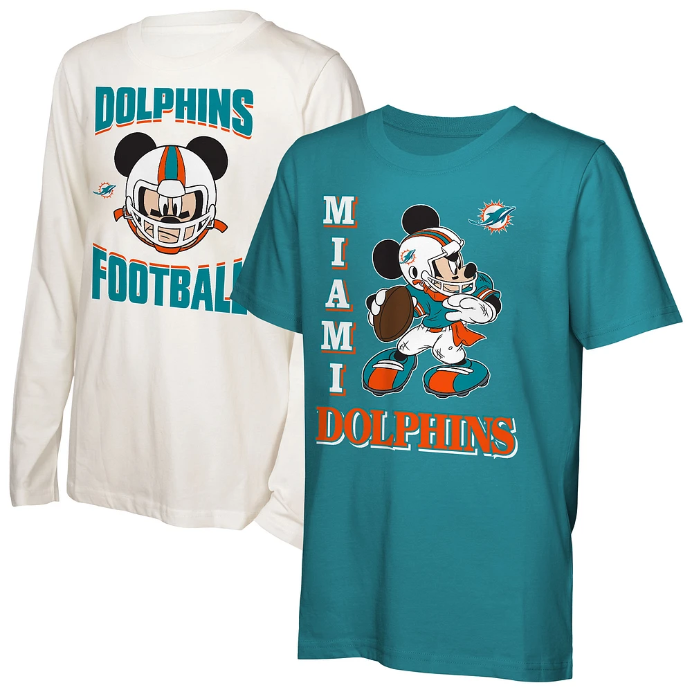 Youth Miami Dolphins Quarterback Mickey T-Shirt Combo Pack