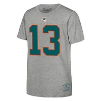 Youth Mitchell & Ness Dan Marino Gray Miami Dolphins Retired Retro Player Name Number T-Shirt