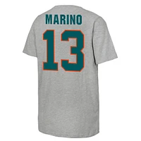 T-shirt rétro avec nom et numéro de joueur retraité des Dolphins Miami Mitchell & Ness Dan Marino Gray