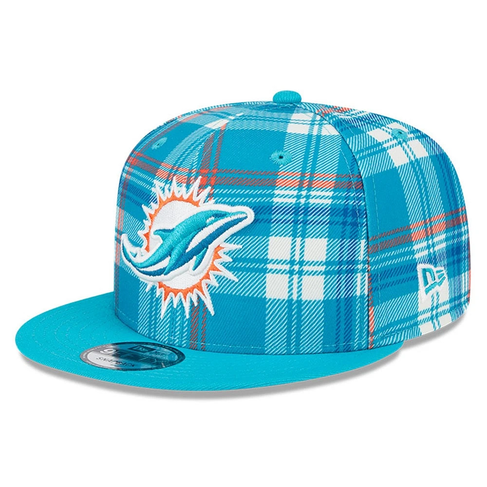 Youth New Era Aqua Miami Dolphins 2024 Sideline Statement 9FIFTY Snapback Hat