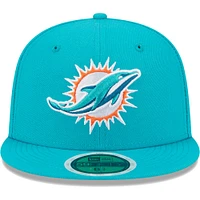 Youth New Era Aqua Miami Dolphins  Main 59FIFTY Fitted Hat