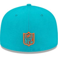 Youth New Era Aqua Miami Dolphins  Main 59FIFTY Fitted Hat