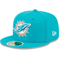 Youth New Era Aqua Miami Dolphins  Main 59FIFTY Fitted Hat