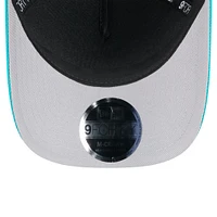 Casquette ajustable New Era noire/aqua pour jeune, modèle 9FORTY A-Frame M-Crown, Miami Dolphins, draft NFL 2025
