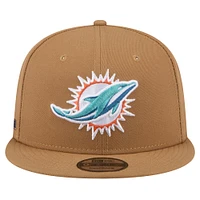 Youth New Era Brown Miami Dolphins Color Pack Side Patch 9FIFTY Snapback Hat