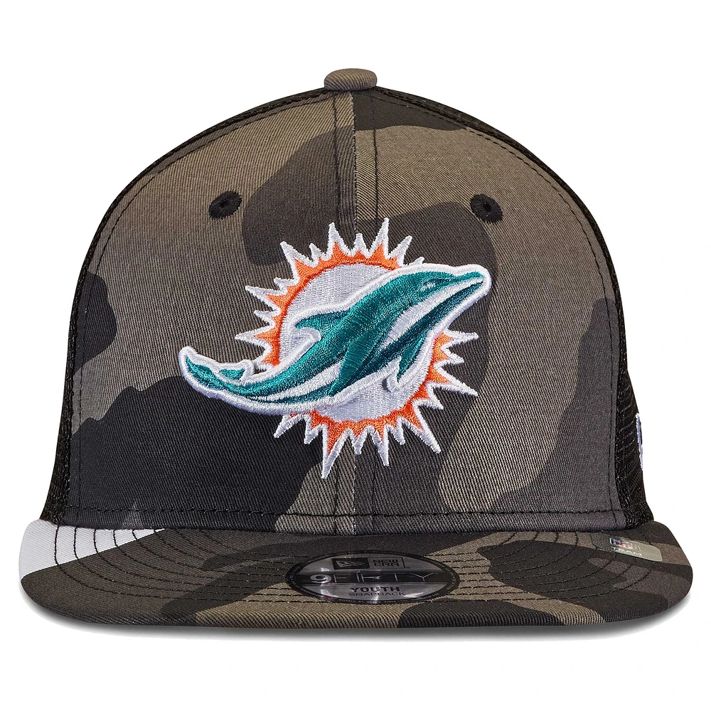 Casquette Snapback 9FIFTY Trucker Miami Dolphins New Era camouflage/noir pour jeune