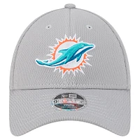 Casquette ajustable Main 9FORTY des Miami Dolphins de New Era pour jeunes, grise