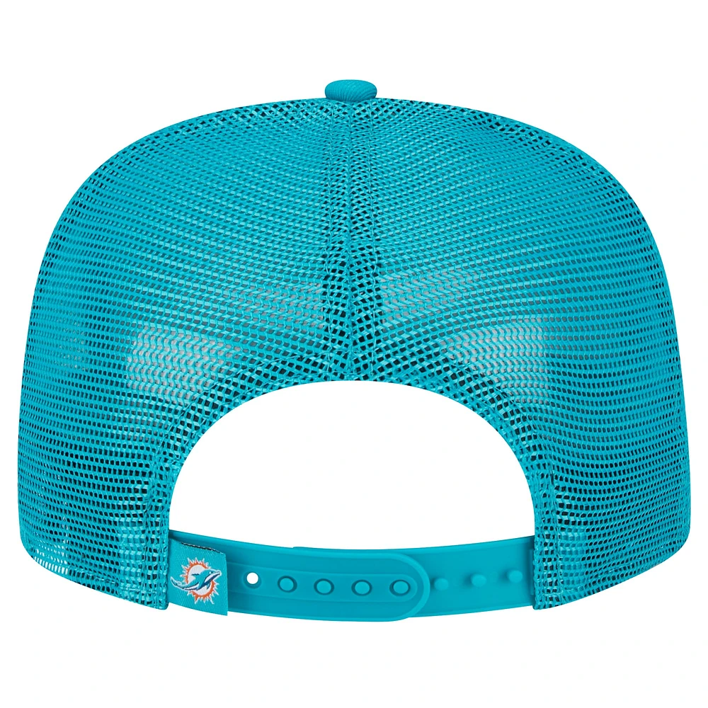 Casquette Snapback 9FIFTY A-Frame en détresse pour jeunes Miami Dolphins blanc/aqua New Era