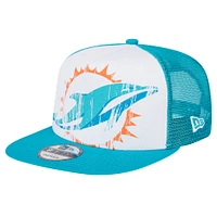 Casquette Snapback 9FIFTY A-Frame en détresse pour jeunes Miami Dolphins blanc/aqua New Era