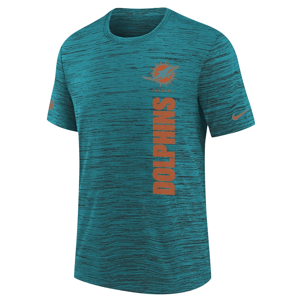 Youth Nike Aqua Miami Dolphins Sideline Velocity Performance T-Shirt