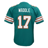 Maillot de jeu joueur remplaçant pour jeunes Nike Jaylen Waddle Aqua Miami Dolphins