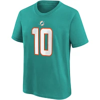 Youth Nike Tyreek Hill Aqua Miami Dolphins Player Name & Number T-Shirt