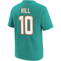 T-shirt avec nom et numéro de joueur Nike Tyreek Hill Aqua Miami Dolphins pour jeunes