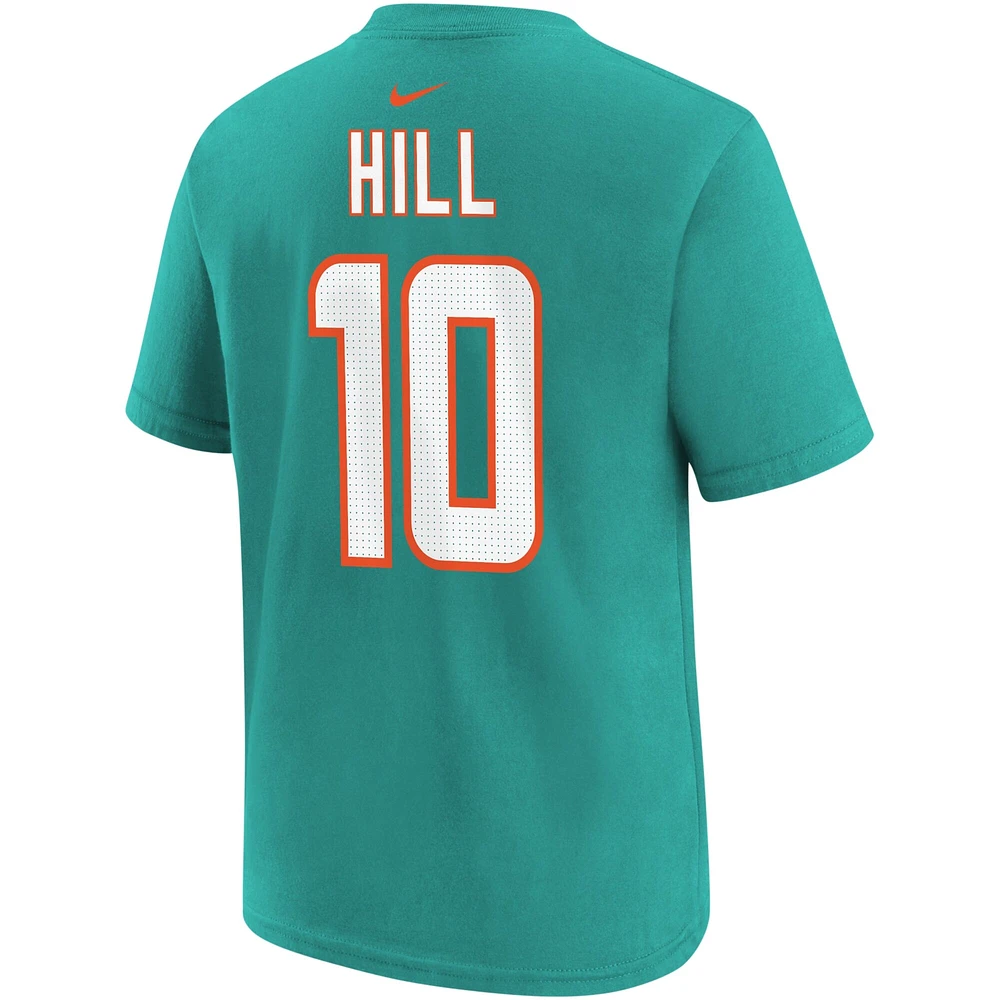 T-shirt avec nom et numéro du joueur Nike Tyreek Hill Aqua Miami Dolphins pour jeune