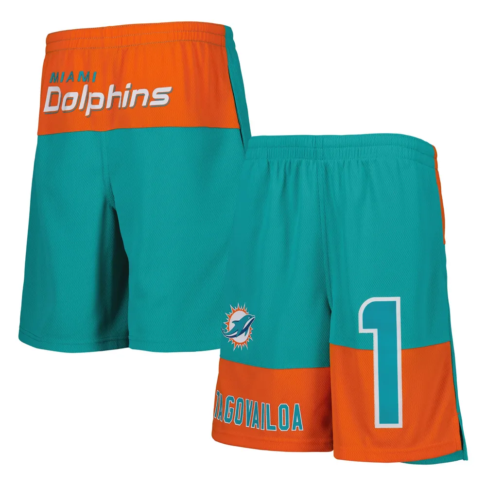 Lids Tua Tagovailoa Miami Dolphins Youth Name & Number Player Shorts - Aqua