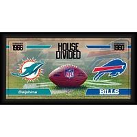 Collage de football encadré 10" x 20" des Dolphins de Miami contre les Bills de Buffalo