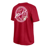 New Era  Dark Red Miami Heat Glow-in-the-Dark T-Shirt